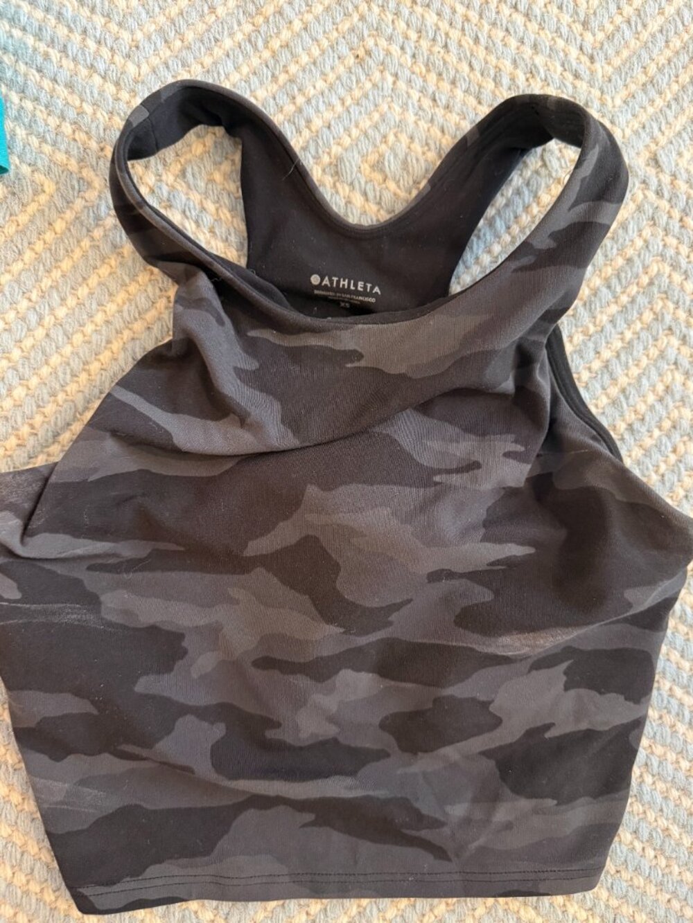 Athleta Black Camo Longline Sports Bra XS